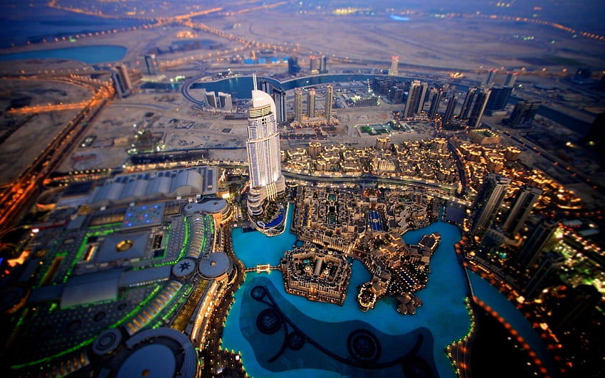 Rascacielos de Dubái por la noche, increíble, rascacielos, ciudad, increíble, moderno, belleza, agradable fondo de pantalla
