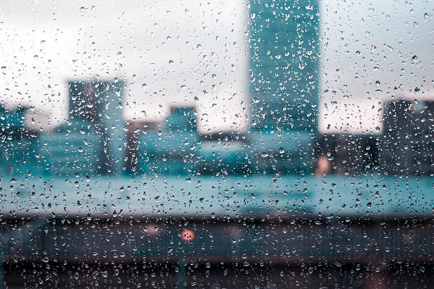 chuva, gotas, macro, borrão, suave, vidro, janela papel de parede HD