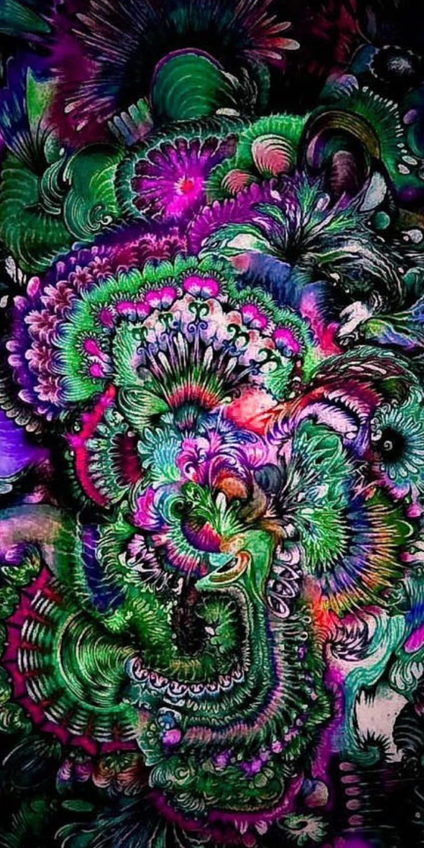 Crazy colors, art, trip, trippy, patterns, psychadelic HD phone wallpaper