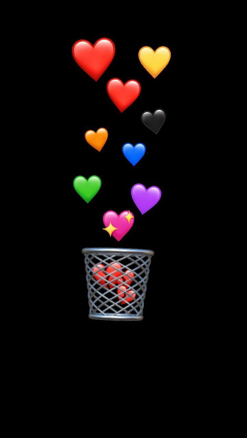 iPhone Emojis❤️ - Сърце Emoji Черен фон HD тапет за телефон