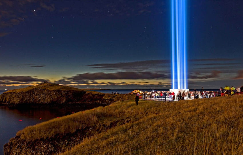 Iceland, Reykjavik, Imagine Peace Tower, The international HD wallpaper