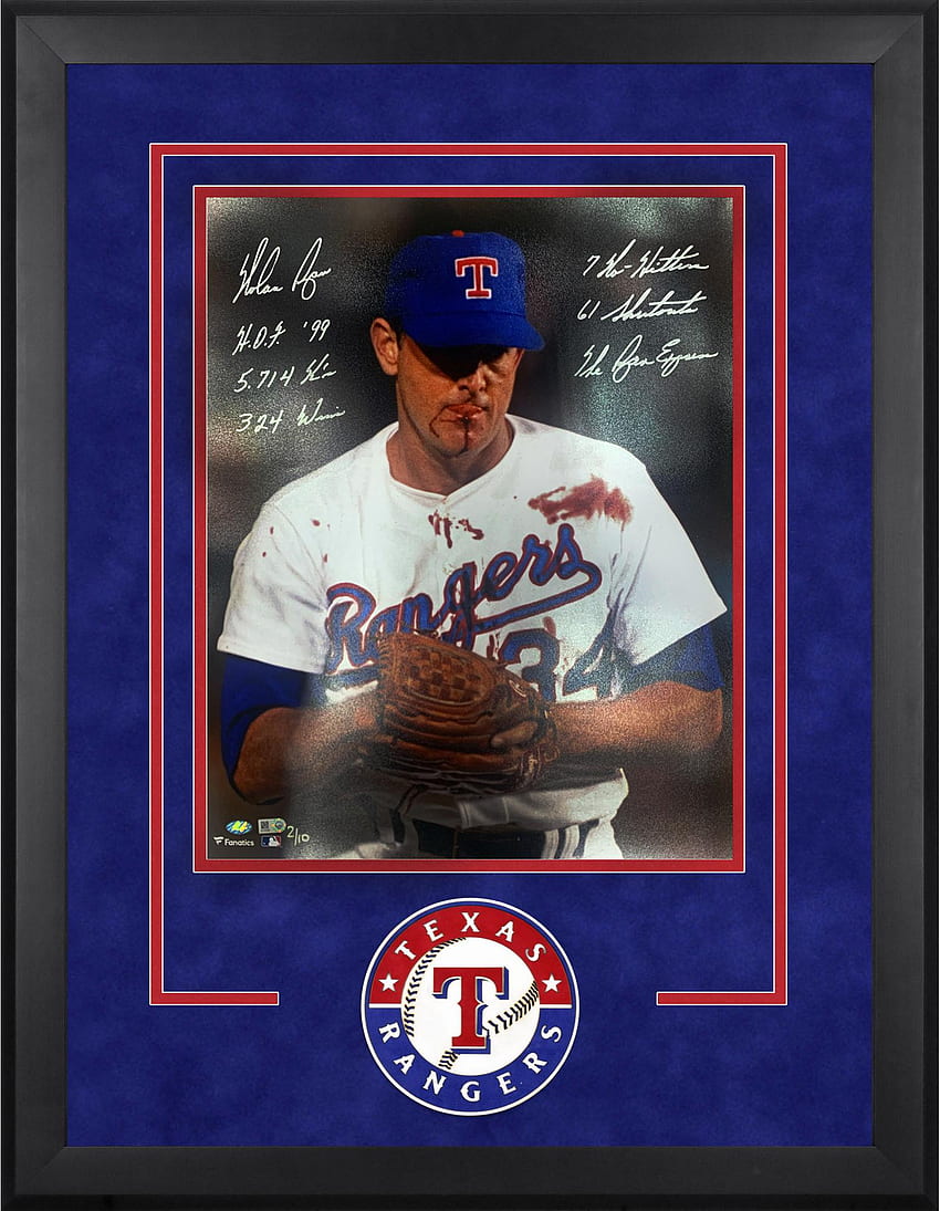 Nolan Ryan Texas Rangers Framed Autographed 16 x 20 Bloody Lip graph with Multiple Inscriptions - SM Exclusive Limited Edition of 10 - Fanatics Authentic Certified HD phone wallpaper