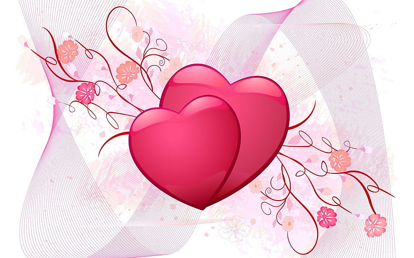 Love, Couple, Pair, , Drawing, Heart, Flutter HD wallpaper
