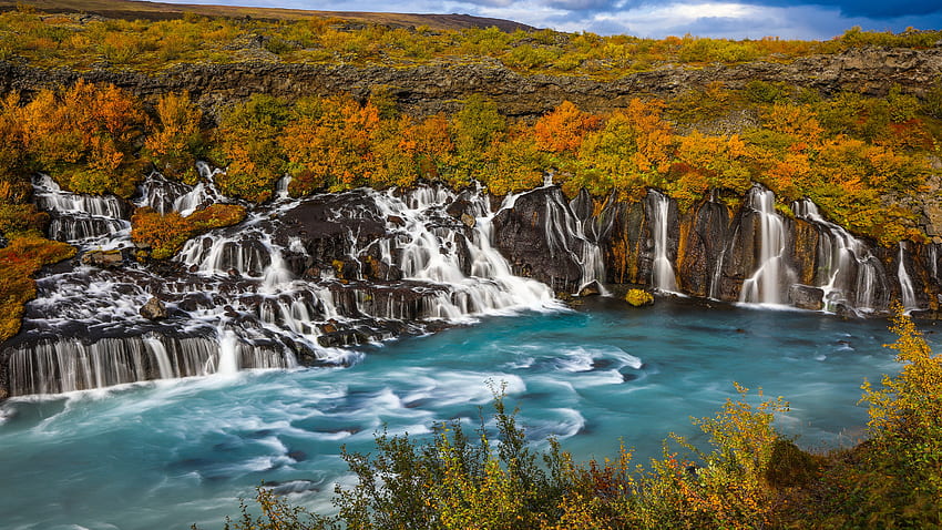 Many waterfalls, Iceland, beautiful nature landscape U , 5120X2880 Nature HD wallpaper
