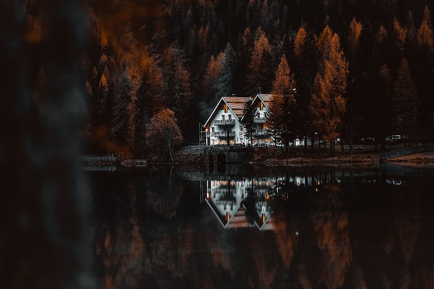 Nature, Houses, Lake, Shore, Bank, Forest, Small Houses HD wallpaper |  Pxfuel