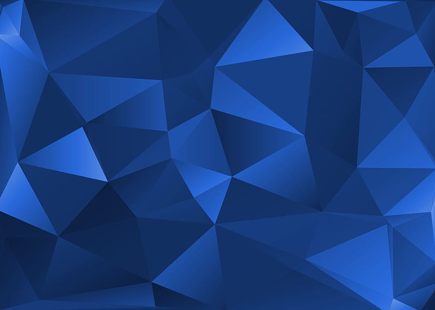 Геометрично синьо, син многоъгълник HD тапет