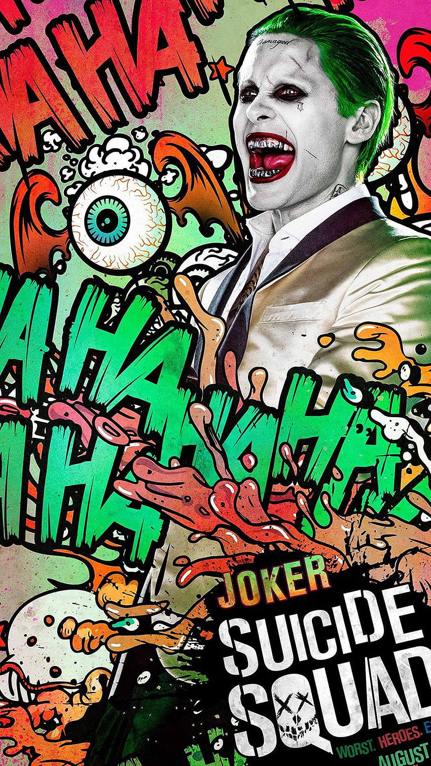 cool suicide-squad-film-poster-art-illustration-joker-iphone6 HD phone wallpaper