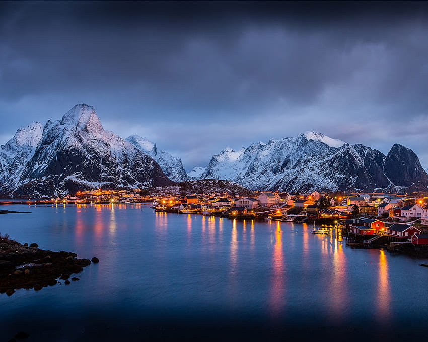 Barf Peak Lofoten Islands Norway Winter Landscape [] for your、Mobile & Tablet. PC 用の冬を探索します。 Live Winter PC、ノルウェー 高画質の壁紙