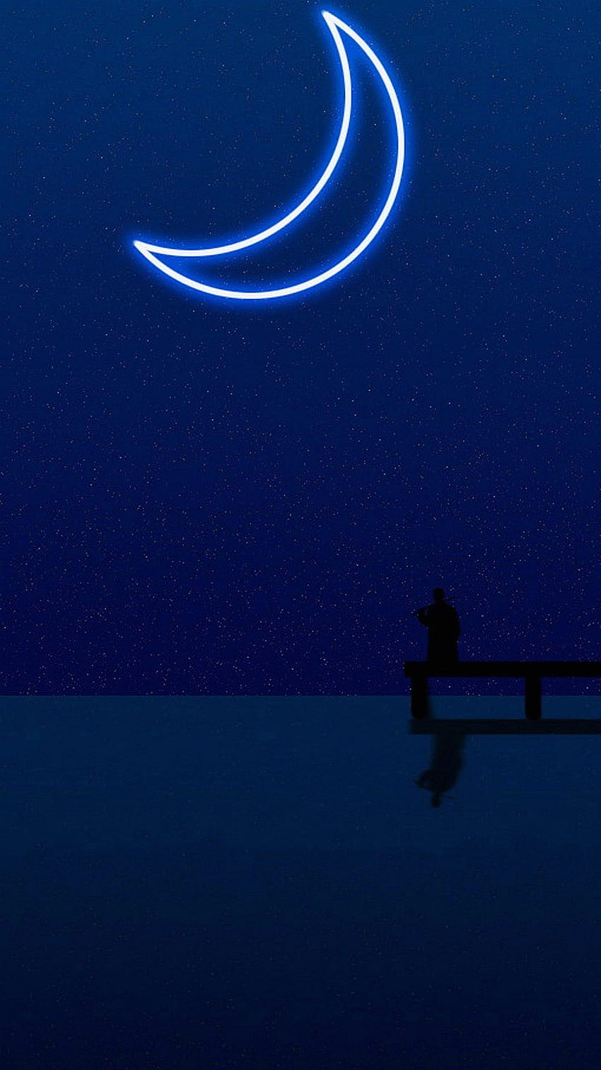 samsung s6 , crescent, blue, sky, light, symbol, night, moon, atmosphere, moonlight, calm, 3D Galaxy S6 HD phone wallpaper