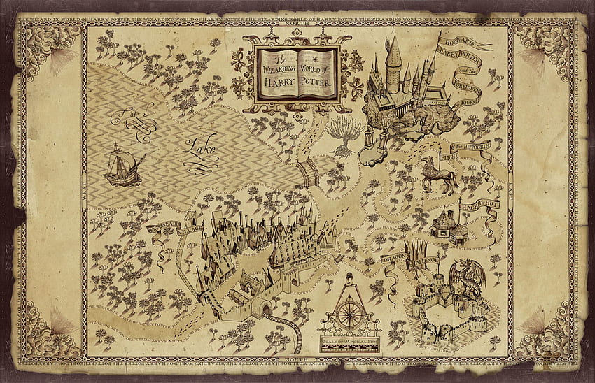 Harry Potter'ın Büyücü Dünyasının Haritası HD duvar kağıdı
