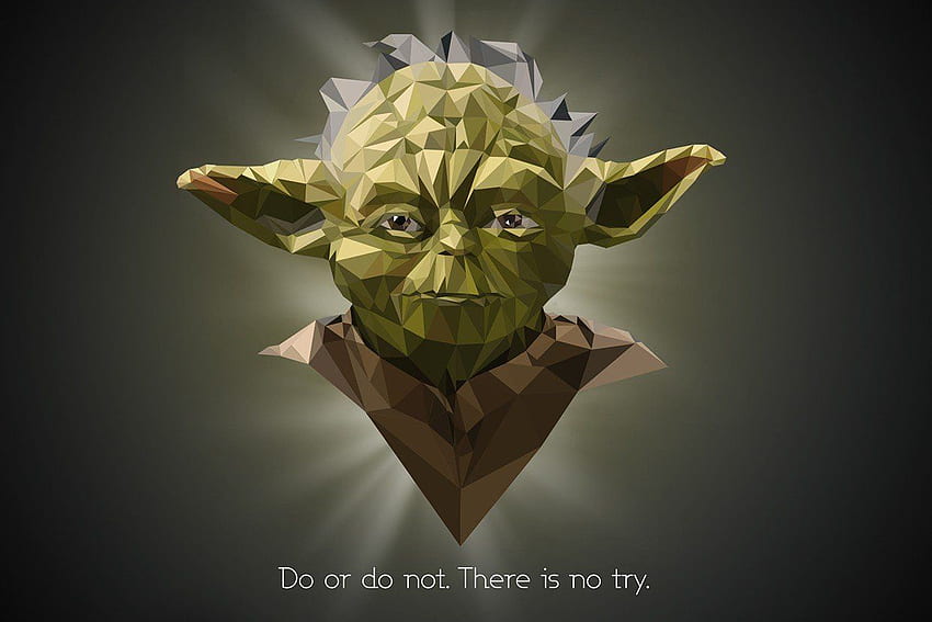 Yoda, Guerra nas Estrelas, Citação, Low poly /, Yoda Art papel de parede HD