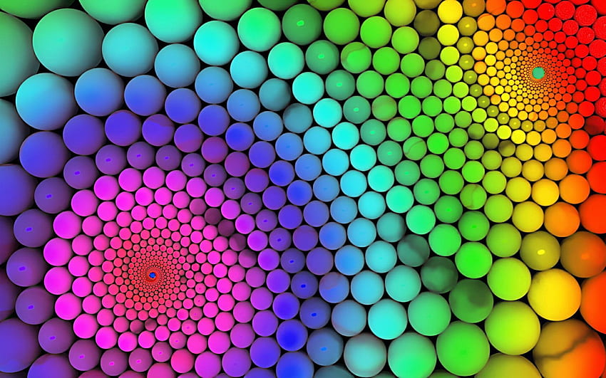 Abstract, Bright, Multicolored, Motley, Rotation, Balls HD wallpaper