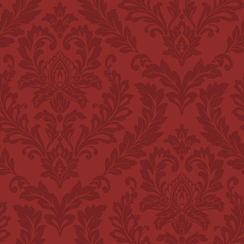 York Wallcoverings Bright's Red Damask Removable , Purples, Deep Red HD電話の壁紙