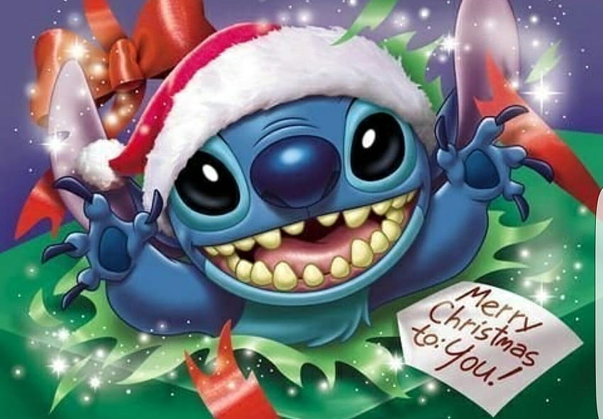 Mutlu Noeller Dikiş. Stitch disney, Disney noeli, Sevimli noeller, Noel Baba Stitch HD duvar kağıdı