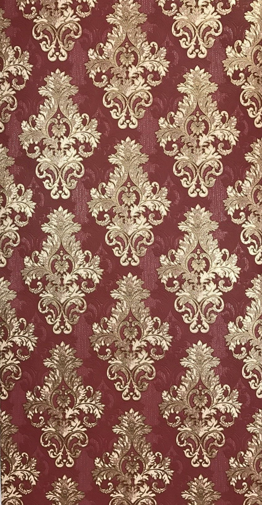 10 Vintage Paper Damask Violet Gold Textured 3D. Rojo y dorado, antiguo, victoriano, borgoña y dorado fondo de pantalla del teléfono