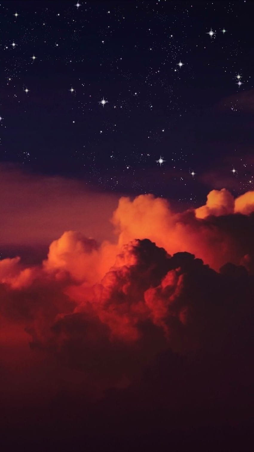 Keajaiban langit yang indah untuk iPhone - Langit jingga, Bintang Merah wallpaper ponsel HD