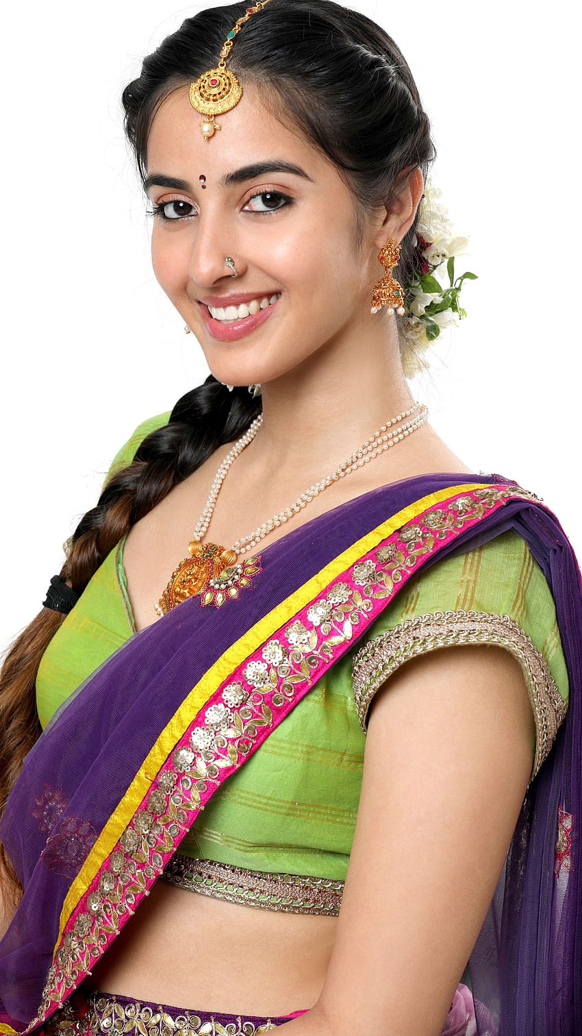 Simrat Kaur, amante del sari, actriz telugu fondo de pantalla del teléfono