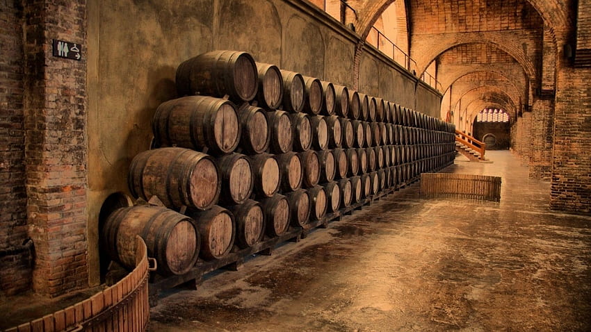 Pabrik Bir. Paket rak anggur, tong anggur, perabotan tong anggur Wallpaper HD