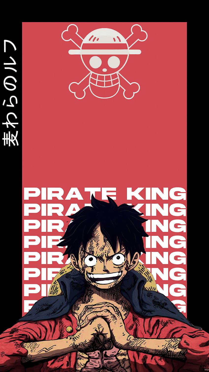 ลูฟี่ราชาโจรสลัด สีแดง อะนิเมะ OnePiece PirateKing Strawhat วอลล์เปเปอร์โทรศัพท์ HD