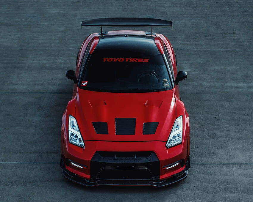 Nissan GT R R35 Red Car Front View , GTR R35 Red HD wallpaper