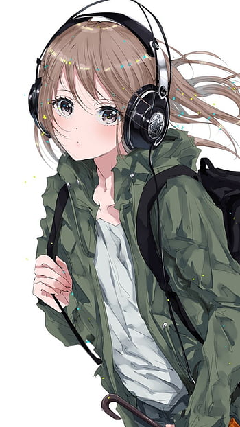 Anime Girl With Headphones Artwork Anime   Background and HD wallpaper   Pxfuel