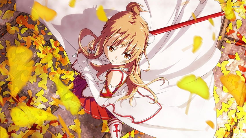 Yaprakların arasında Asuna Yuuki - Sword Art Online HD duvar kağıdı