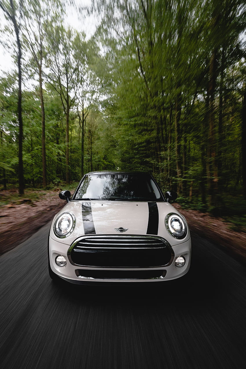 Mini Cooper, Cars, Car, Movement, Traffic, Front View, Machine, Speed HD phone wallpaper