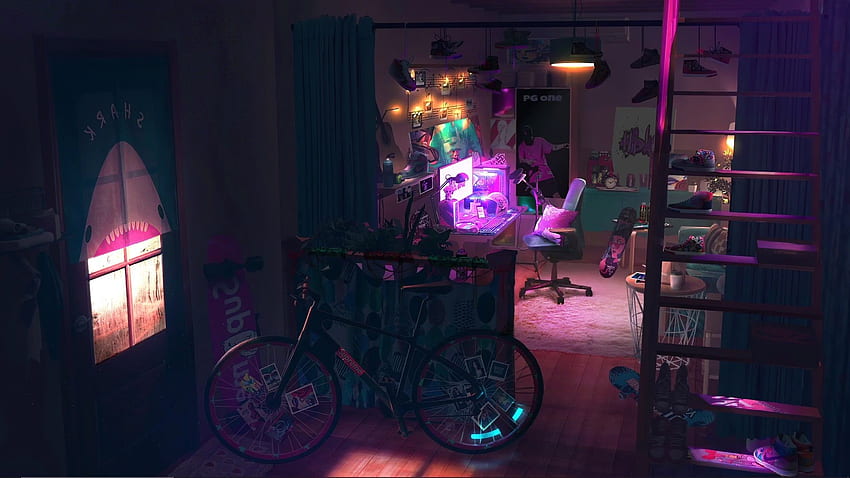 Gamer's Room mit etwas Lofi-Hip-Hop: Engine, Lofi Rain HD-Hintergrundbild