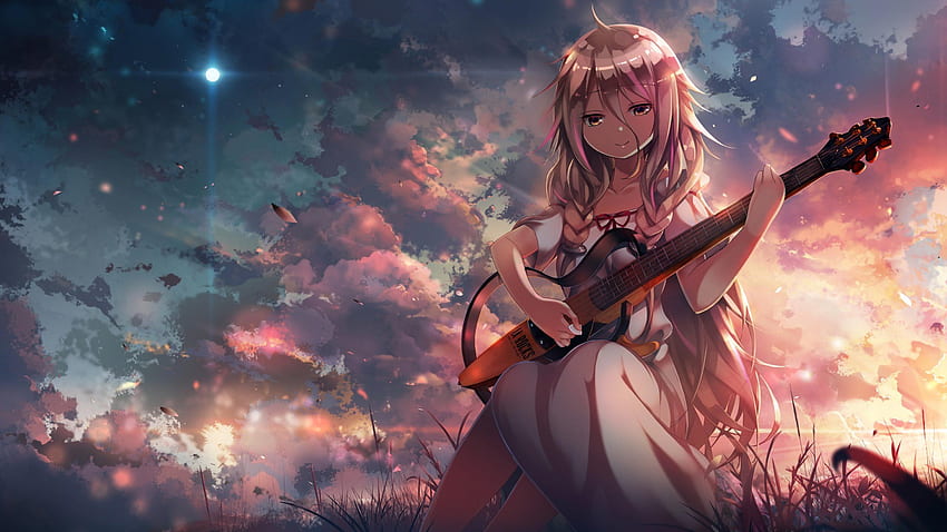 Cute Anime Girl Playing Guitar, Computer - Anime Girl Playing Guitar, Cute  Anime Girl PC HD wallpaper | Pxfuel