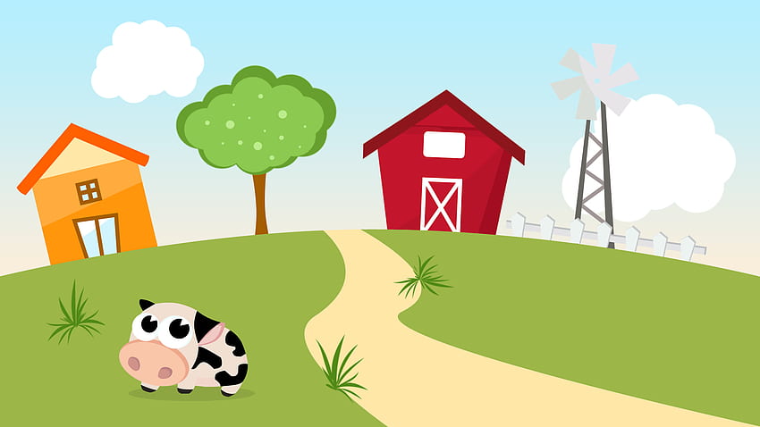 simple cartoon farm scene