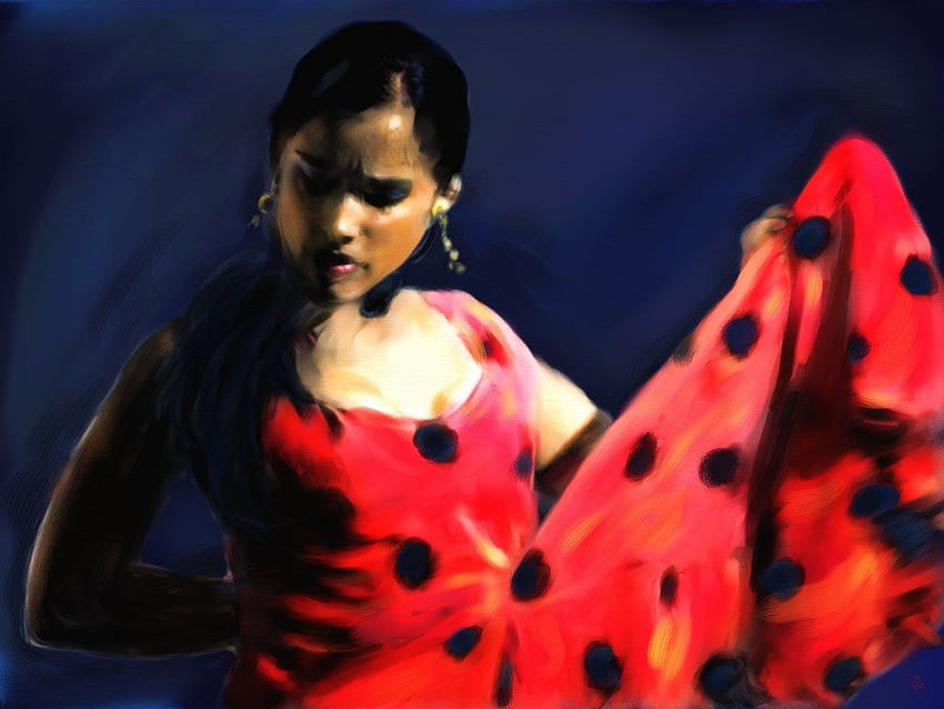 intense flamenco dancer. Original HD wallpaper