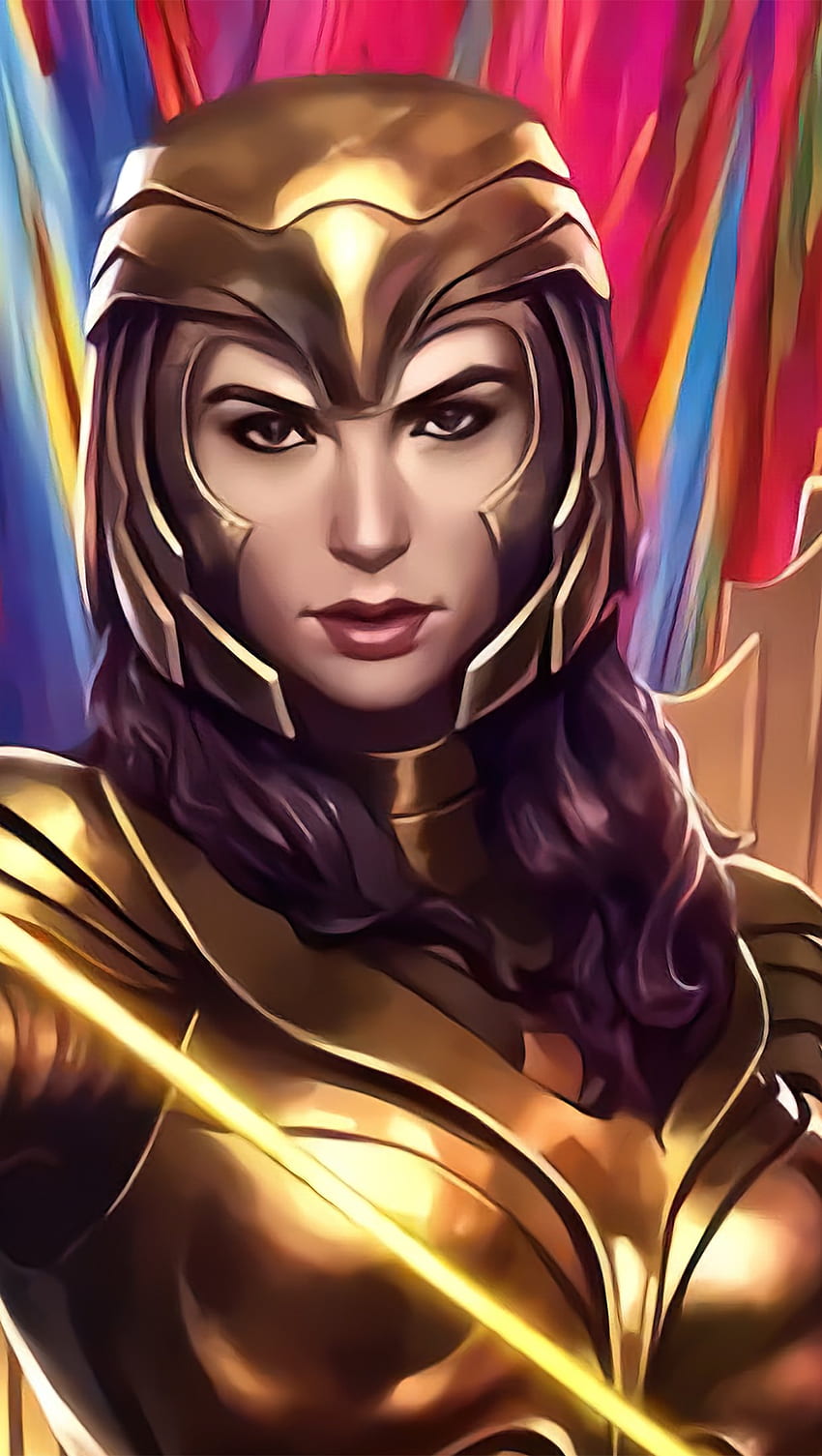Injustice Wonder Woman Gold suit Ultra , Golden Woman HD phone wallpaper