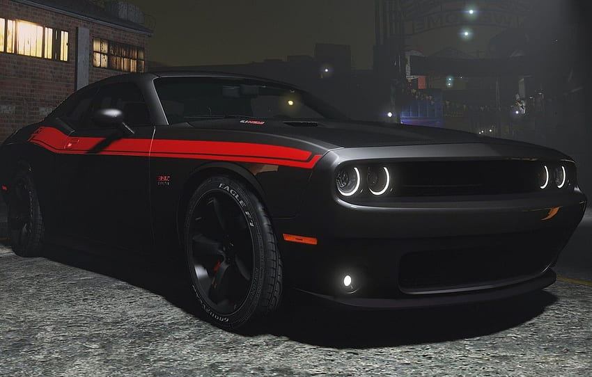 Night, black, Dodge, Challenger, GTA 5 - for , section игры, Black ...