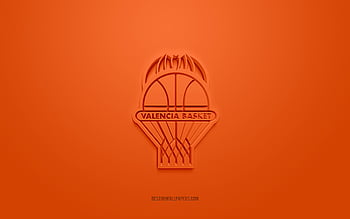 Valencia Basket, Spanish basketball club, white logo, orange carbon ...