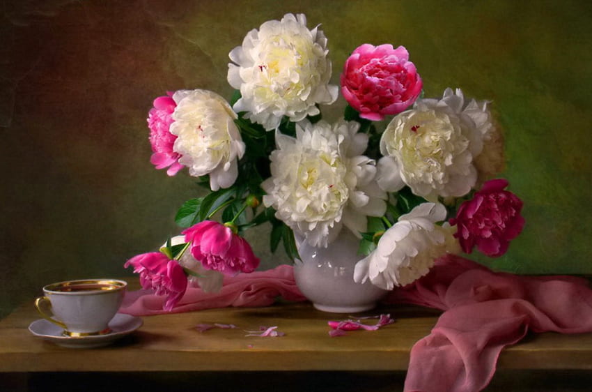 หุ่นนิ่ง ช่อดอกไม้ ตอนเช้า ฤดูใบไม้ผลิ สวยงาม กลิ่นหอม ละเอียดอ่อน กลีบดอก กาแฟ โต๊ะ แจกัน ม่าน สวยงาม ถ้วย ฤดูร้อน ใบไม้ สวย กลิ่น ดอกไม้ น่ารัก ความสามัคคี วอลล์เปเปอร์ HD