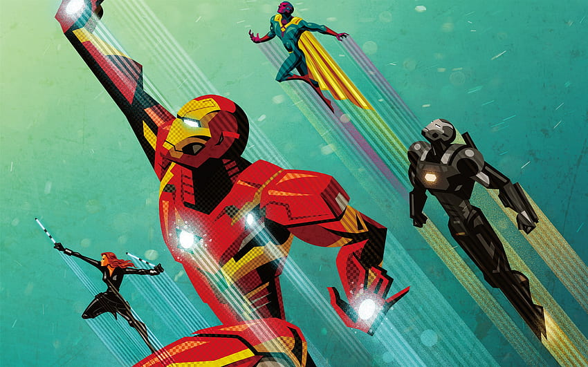 Филми / Iron Man Data Src Iron Man Vs Captain America Cartoon, Red Man Computer HD тапет