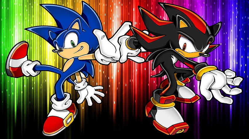 Sonic and Shadow neon, Cool Sonic and Shadow HD wallpaper