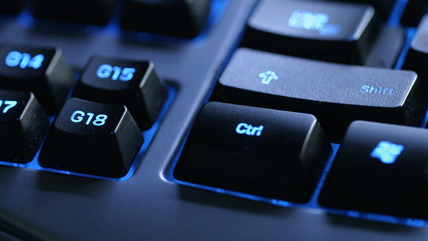 keyboard, blue, black HD wallpaper