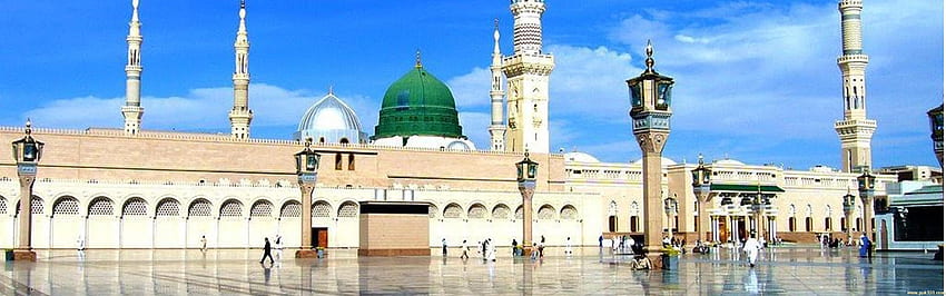 > Islamique > Masjid E Nabvi Haute Qualité!, 3200 X 1900 Double Écran Fond d'écran HD