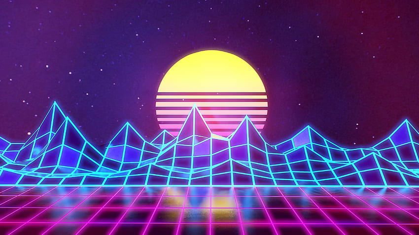 Synthwave - Neon 80s - Background - Marmoset Toolbag Render HD wallpaper