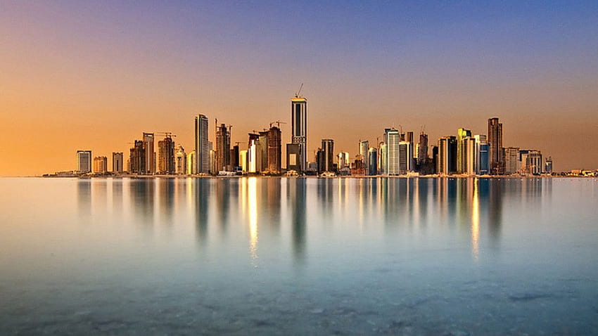 Katar und - Doha. t, Skyline von Doha HD-Hintergrundbild
