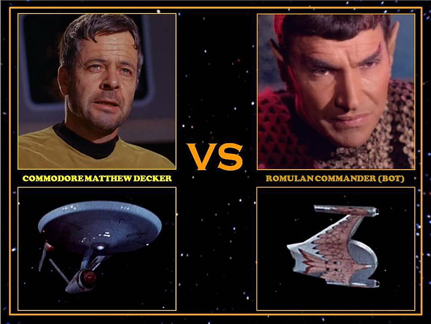 Decker versus Romulan Commander, star trek, balance of terror, romulan, decker HD wallpaper