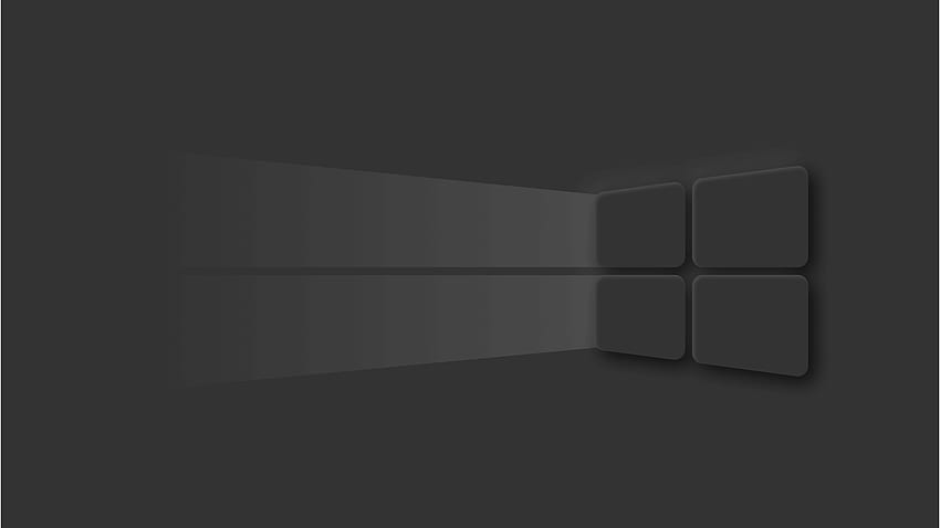 Windows 10 다크 모드 로고, 하이테크 및 배경 서재, 어두운 창 HD 월페이퍼