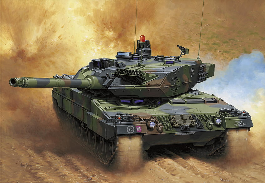 Tanques do exército Tanque Leopard 2A Pintura Arte Leopard 2 papel de parede HD