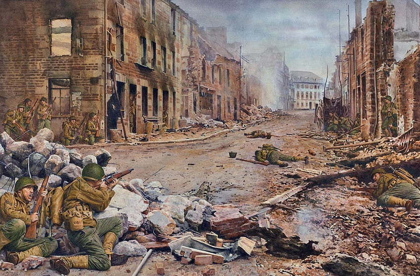 żołnierze, wojsko, dzieło sztuki, II wojna światowa Tapeta HD