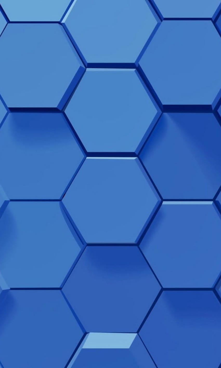 Galaxy Note : 3D blaue Hexagone Galaxy Note, blaue Pixel HD-Handy-Hintergrundbild