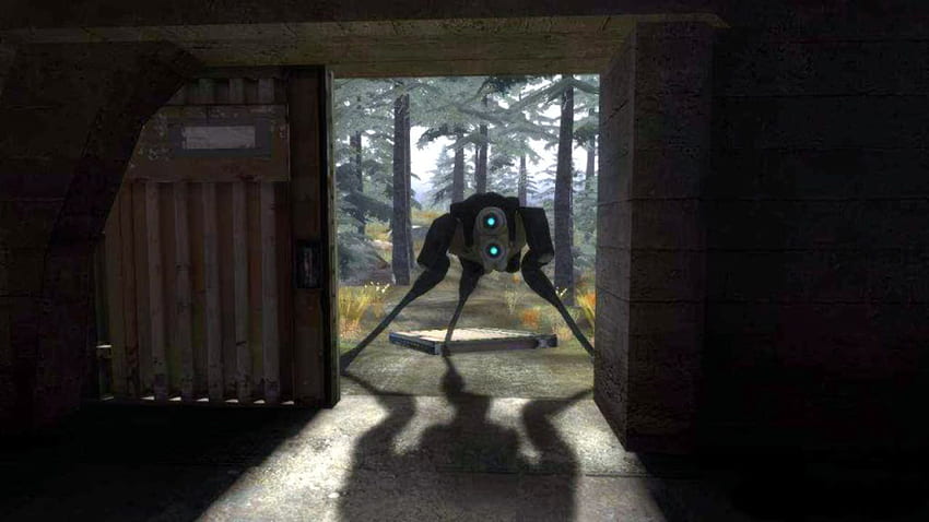 Combine Hunter Looking In Garage - Half Life 2 HD тапет