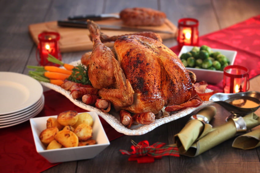 Храна, птица, вечеря, вечеря, пържено, Турция HD тапет