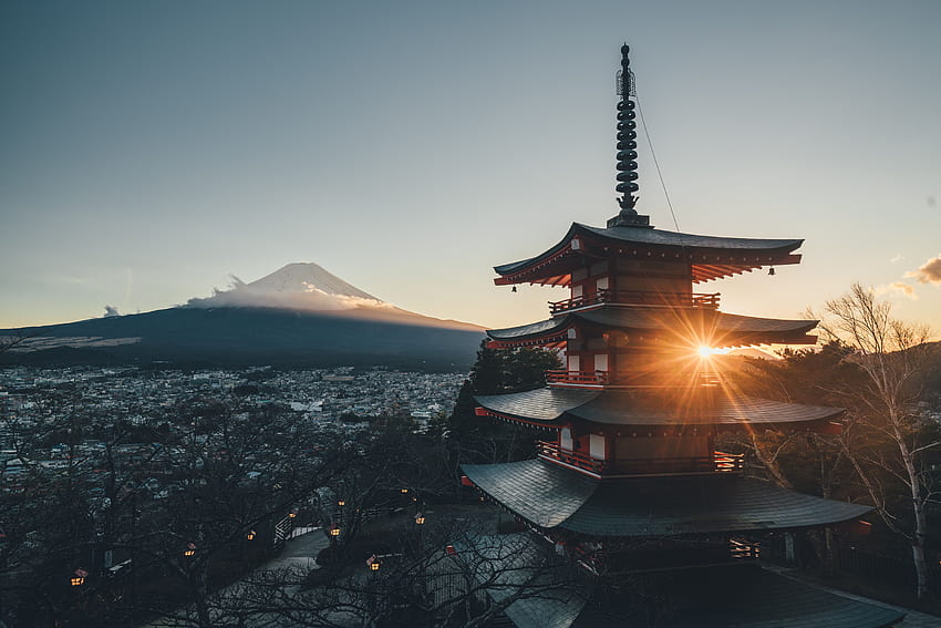 Japan, Cities, Architecture, Pagoda, Sunlight HD wallpaper