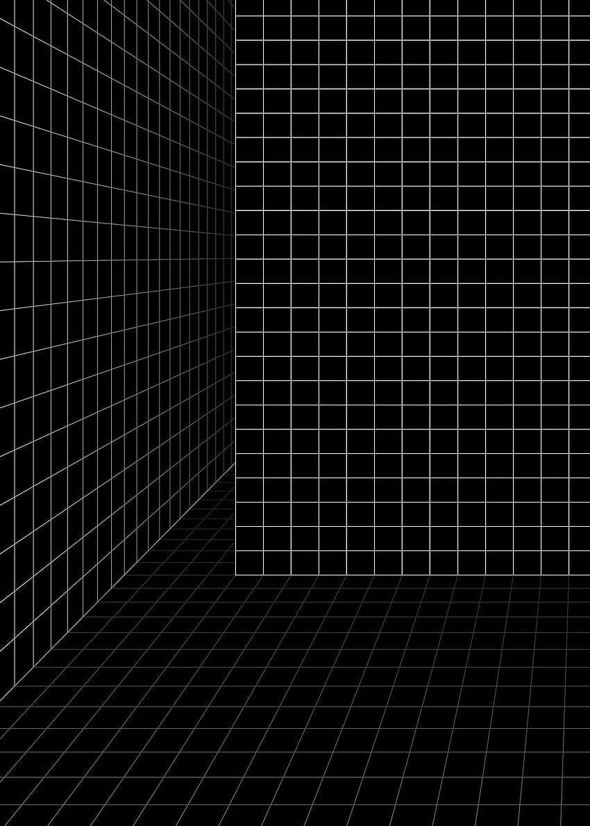 Vecteur d'arrière-plan de salle de grille filaire 3D. / Aïe. Conception graphique de texture, Art filaire, Sombre, Grille sombre Fond d'écran de téléphone HD